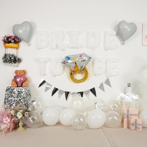 White Bachelorette Party Balloons Decorations Set