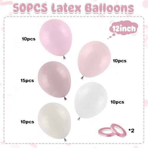 Blush Pink Balloons 50 Pcs 12 Inch Party Decor