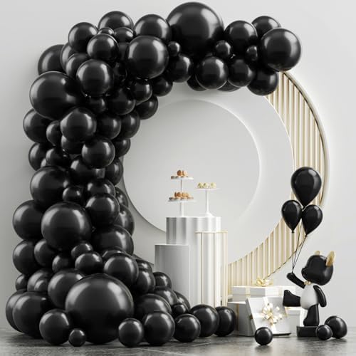 NISOCY Black Balloons 102PCS Garland Arch Decor Kit