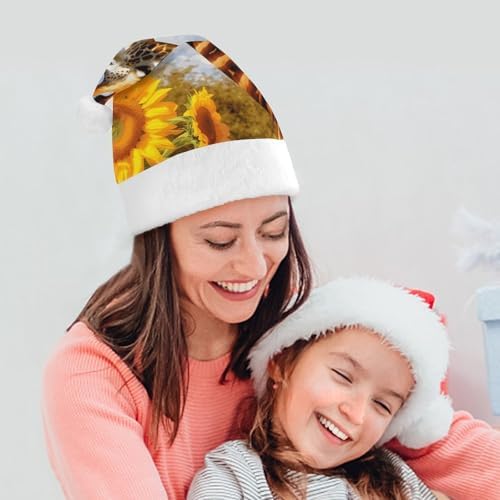 Santa Hat Giraffe And Sunflower Christmas Headwear