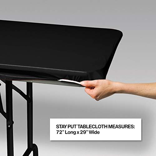 Creative Converting 701000 Stay-Put Table Cover 29x72 Black