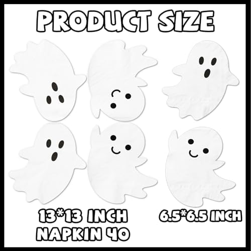 Halloween Ghost Napkins 40pcs for Kids Spooky Party
