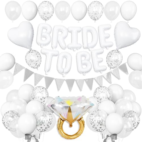 White Bachelorette Party Balloons Decorations Set