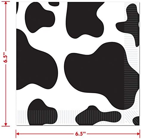 Cow Print Party Supplies - 16 Piece Set