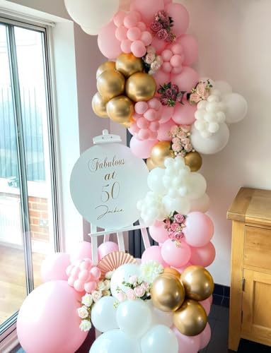 Pink and Gold Balloons Set for Parties and Celebrations