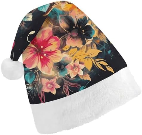 Colorful Flowers Santa Hat Christmas Party Headwear