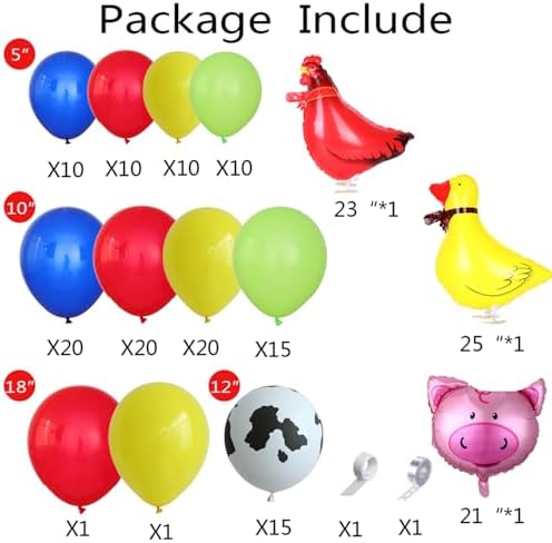 138Pcs Farm Animal Balloon Arch Kit for Birthday Parties
