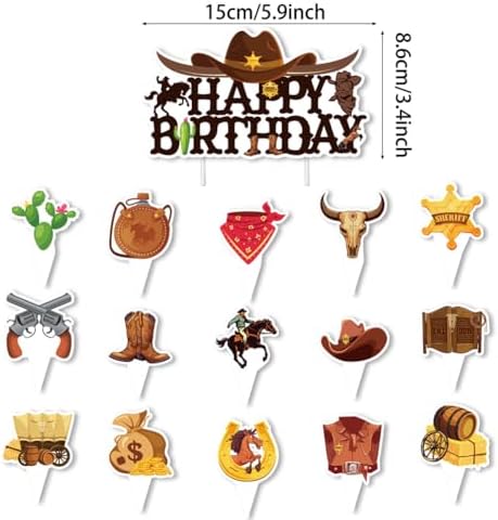 40PCS Cowboy Birthday Party Decorations Set