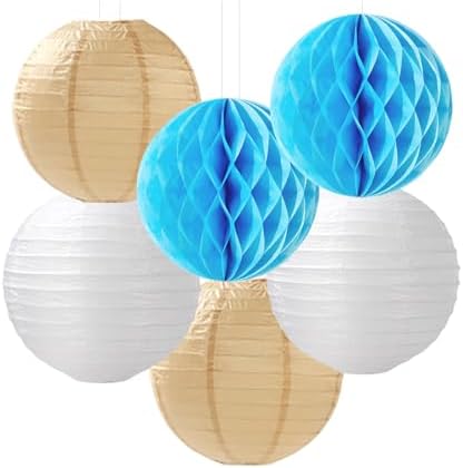 Light Blue Boho Party Decorations Streamers 14pcs