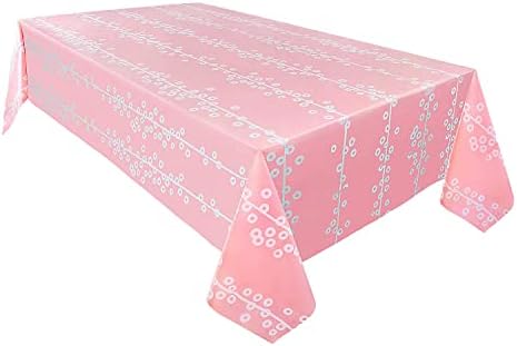 6-Pack Premium Pink Dot Tablecloths 54x108 Waterproof Heavy-Duty Rectangular Covers
