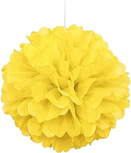 Xiksxitn 12pc Yellow Tissue Paper Pompoms Decorations
