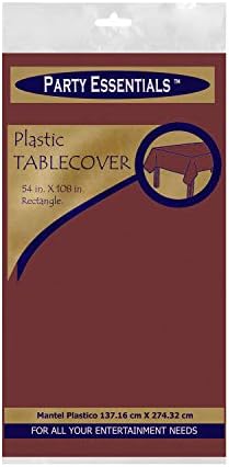 Party Essentials Heavy Duty Plastic Table Cover Burgundy 54 X 108