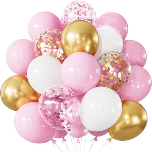Pink and Gold Balloons Set for Parties and Celebrations