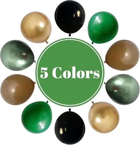 TAOYE 12 Inch 60 Pcs Green Brown Balloons Set