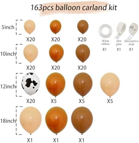 Western Themed Balloon Arch Kit 163 Pieces Ranch Decor