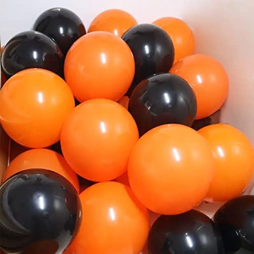 100 Pcs Black and Orange 12 Inch Halloween Balloons
