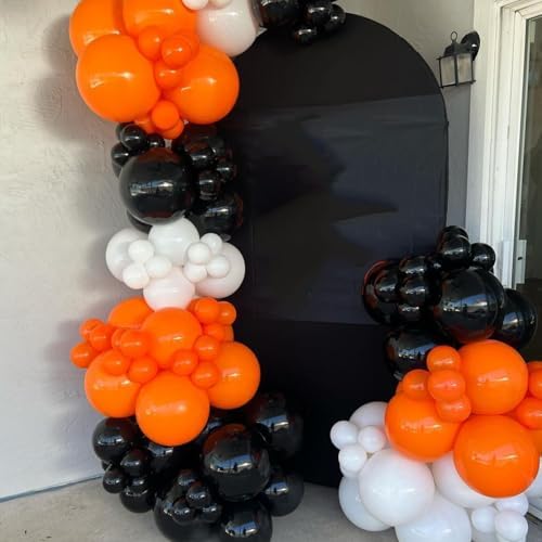Orange and Black Balloons Arch Garland Kit 134pcs Halloween Decor
