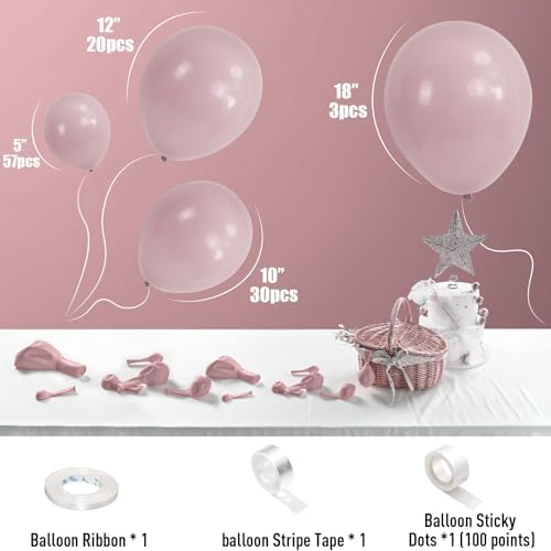 Pink Balloons 113Pcs Different Sizes Boho Decor Kit