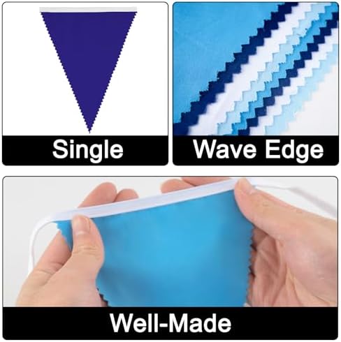 GCQQ Royal Blue Pennant Banner Flags Garland 42Pcs