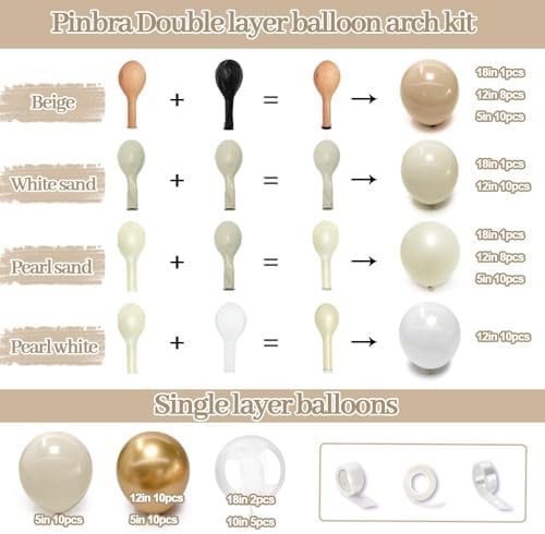 White Sand Gold Balloon Arch Kit for Events