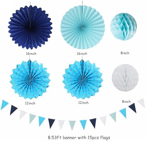 20pcs Royal Navy Blue Party Decorations Kit