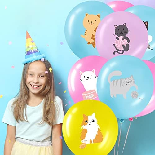 Threan 36 Pcs Cat Theme Latex Balloons Party Decorations