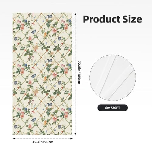 Butterfly Floral Lattice Door Banner Cover Decoration
