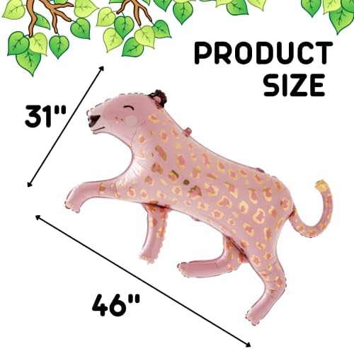 2PCS Pink Leopard Foil Balloons Safari Party Decorations
