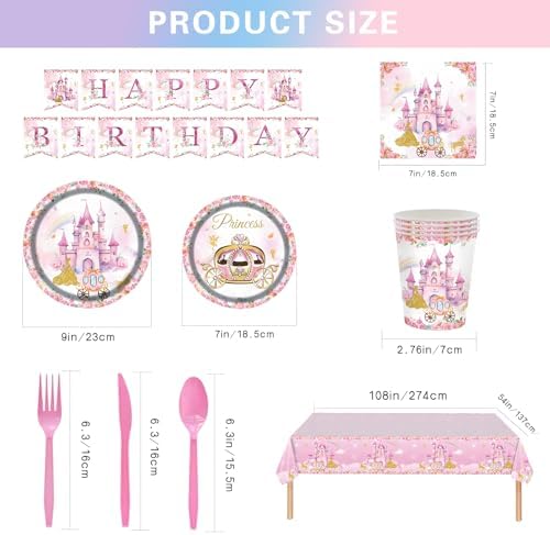 Princess Birthday Supplies Set for Kids