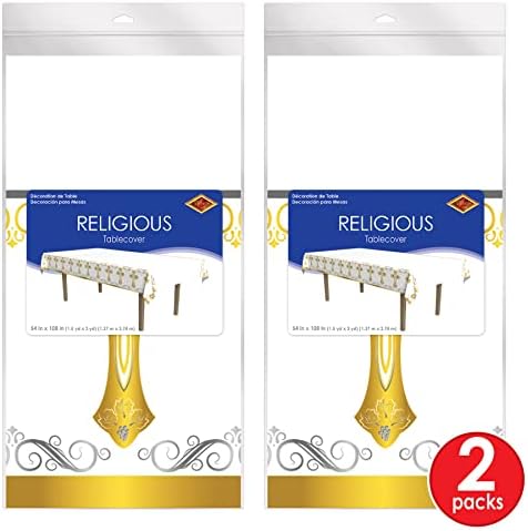 Beistle Religious Tablecover 54 x 108 2 Pack Party Supplies
