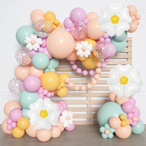 Ouddy Party 168Pcs Daisy Balloon Garland Kit