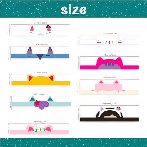 18 Cat Dollhouse Friends Paper Crown Headbands