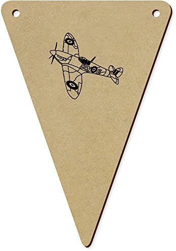 Azeeda 5 Piece Spitfire Plane Wooden Bunting Flags