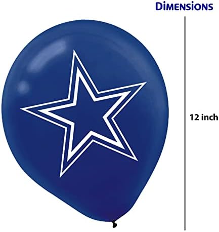 Amscan Dallas Cowboys Navy Blue Latex Balloons 12 Inch 6 Pack
