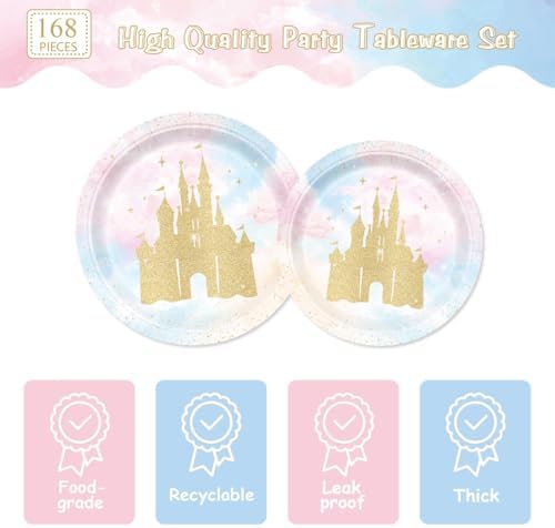 Princess Castle Party Tableware Set 168pcs