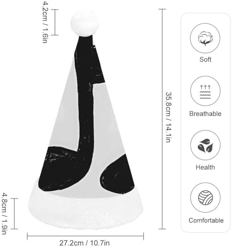 Santa Hat Black And White Music Note Christmas Headwear
