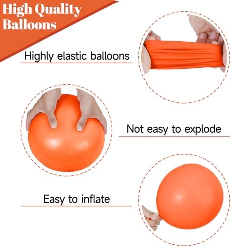 68Pcs Black and Orange Balloons Set for Halloween and Graduation