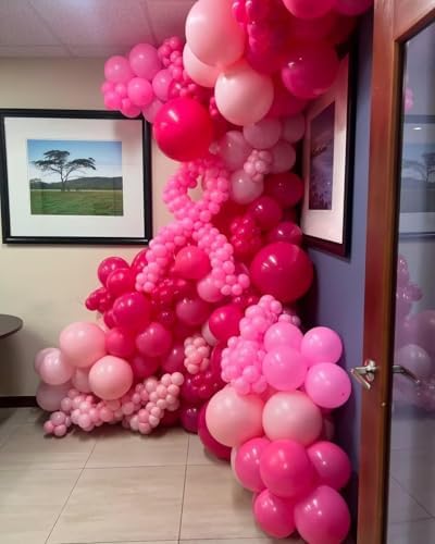 60 Pcs Hot Pink and Light Pink Balloons Set for Parties