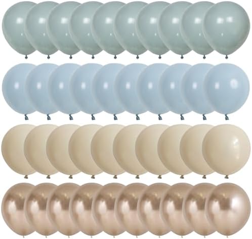 100pcs Dusty Blue Balloon Set with Ribbons