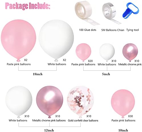 DIY Pink Balloon Arch Garland Kit 104pcs