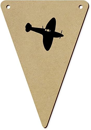 Azeeda 5 pcs Spitfire Plane Wooden Bunting Flags