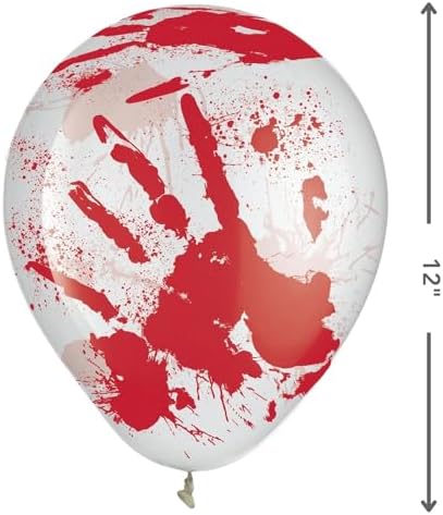 Asylum Blood-Splattered Latex Balloons 12 Inch Pack of 6