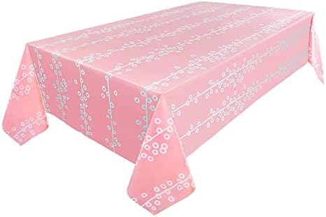 6-Pack Premium Pink Dot Tablecloths 54x108 Waterproof Heavy-Duty Rectangular Covers