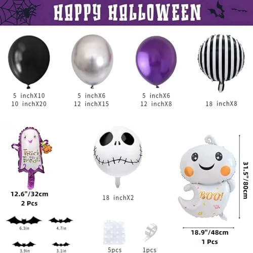 HIPIHOM 85 Pcs Halloween Balloon Garland Kit