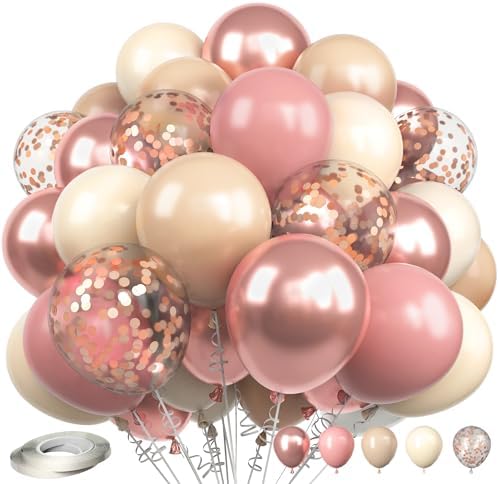 XIHAOYOO Blush Pink Balloons 60 Pcs 12 Inch Set