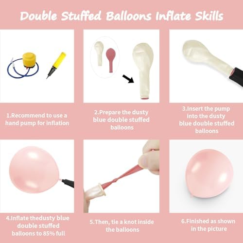 OTLGEUA Pearl Pink Balloons 98PCS Double Stuffed Garland Arch Kit