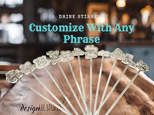 Personalized Drink Stirrers Set of 25 Custom Logo Cocktail Sticks