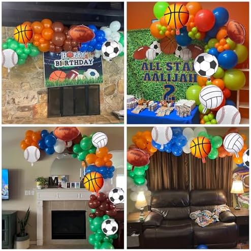 Jobkoo Sports Balloon Garland Kit 115Pcs Party Decorations