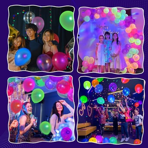 120 Pcs UV Neon Balloons for Party Decorations