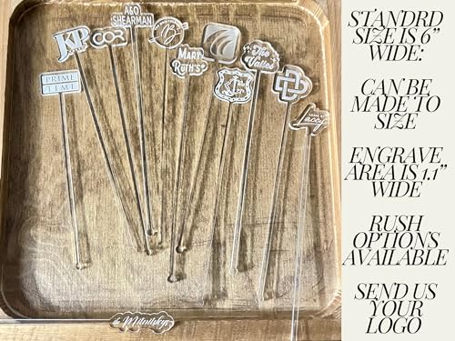 Personalized Drink Stirrers Set of 25 Custom Logo Cocktail Sticks